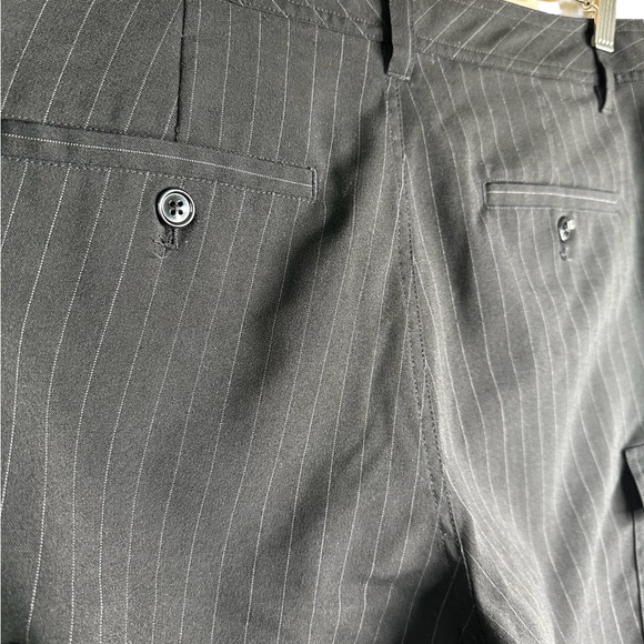 Polo Jeans Co Ralph Lauren Wool Blend Pinstripe Y2K Cargo Pants black size 10 - Picture 4 of 10